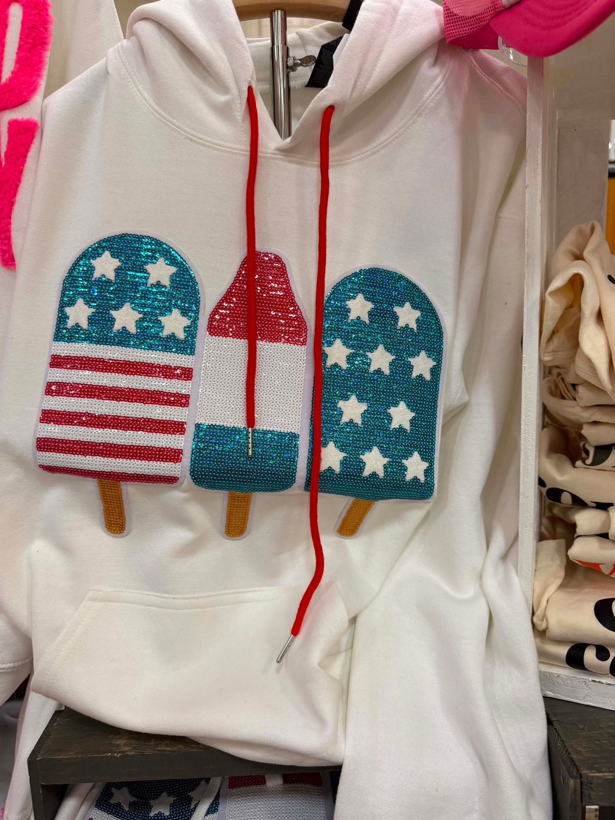 Gildan Patriotic Sequin Popsicle Hoodie - Image 3