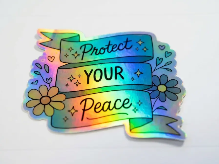 Protect Your Peace Rainbow Shine Die-Cut Sticker