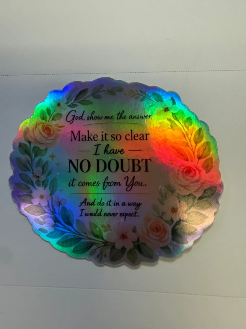No Doubt Holographic Prayer Sticker
